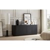 Lirago Natural Solid Wood Accent Cabinet with Doors 64"W x 15"D x 24"H MultiFunctional Storage TV Stand - 3 of 4