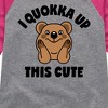 Girls' - Instant Message - I Quokka Up This Cute Shirt Tail Raglan Graphic T-shirt - 2 of 4
