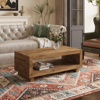 47.2*23.6*18in Modern Minimalist MDF Natural Wood-colored Rectangular Coffee Table for Living Room.