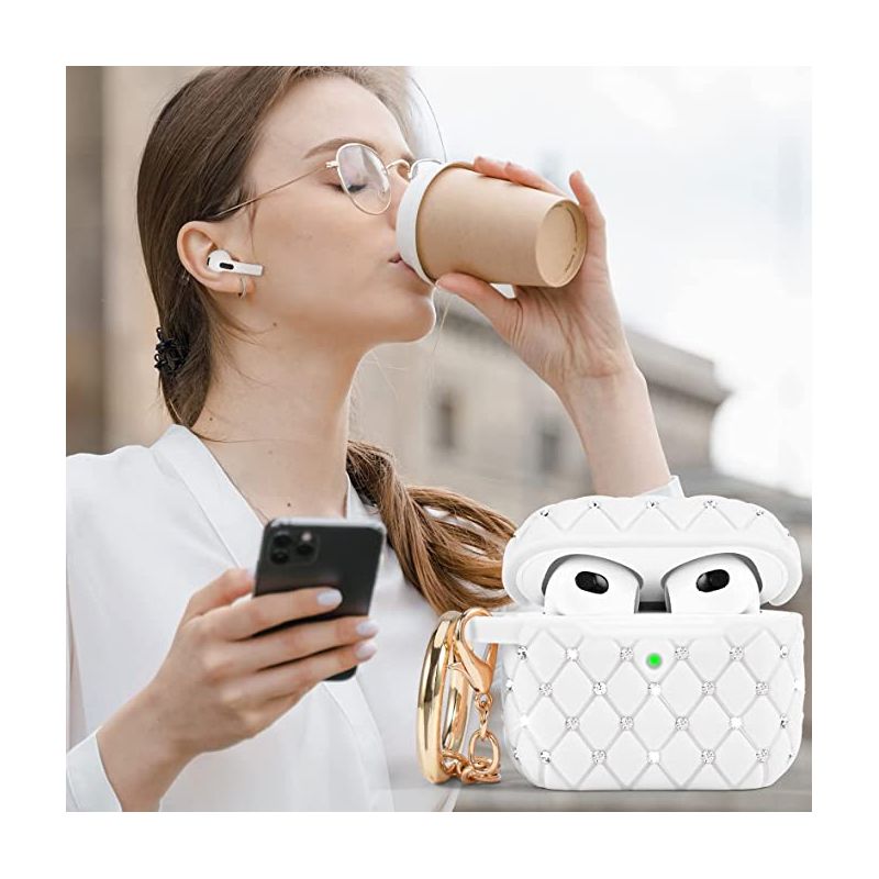 Worryfree Gadgets Case Compatible with AirPods 3 Case Generation 3 Bling Rhinestone Cover for Women Girls TPU Protective Shockproof Case, 5 of 7