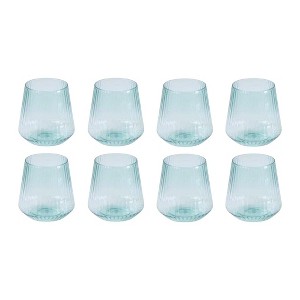 Posh Setting 12 oz Blue Plastic Disposable stemless Wine goblet - 8 Pack - 1 of 4