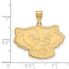 Black Bow Jewelry 14k Yellow Gold Wisconsin Badgers NCAA Large Pendant - 2 of 3