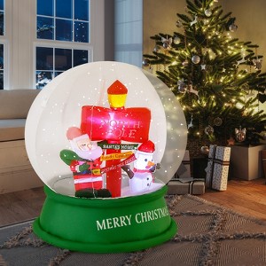 Gymax 4FT Christmas Inflatable Snow Globe Blow Up Yard Decoration w/ LEDs & Air Blower Air-blown Snow Flurry Crystal Ball for Yard Lawn Home - 1 of 4