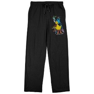 Sesame Street Character Line-Up Adult Black Sleep Pajama Pants - 1 of 4