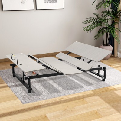 DOMETOUR Electric Ergonomic Adjustable Bed Base Queen Size, Independent Head and Foot Incline, Wireless Remote Control with Quiet Motor Grey