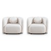 Set of 2 Boucle Accent Chairs,Fabric Upholstered Single Cloud Couch Chair,Japandi Style Armchair with Solid Wood Frame for Living Room-Koiai - 3 of 4