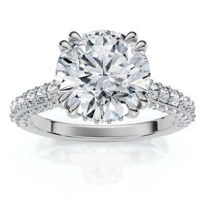 Pompeii3 Certified 2 3/4Ct Diamond Engagement Ring 14k Gold Lab Created
