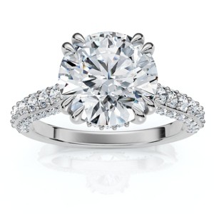 Pompeii3 Certified 2 3/4Ct Diamond Engagement Ring 14k Gold Lab Created - 1 of 4