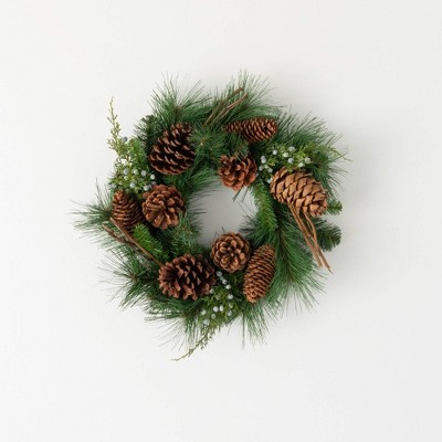 Sullivans Artificial Christmas Lush Pine Pinecone Accent Ring  Green  Indoor Christmas DÃƒÂ©cor