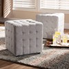 Set of 2 Elladio Cube Ottoman Set Grayish Beige - Baxton Studio: Footstool, No Assembly Required - 4 of 4