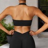 Anna-Kaci Active Women's Halter Neck Sports Bra with Elastic Band and V-Neckline - 4 of 4