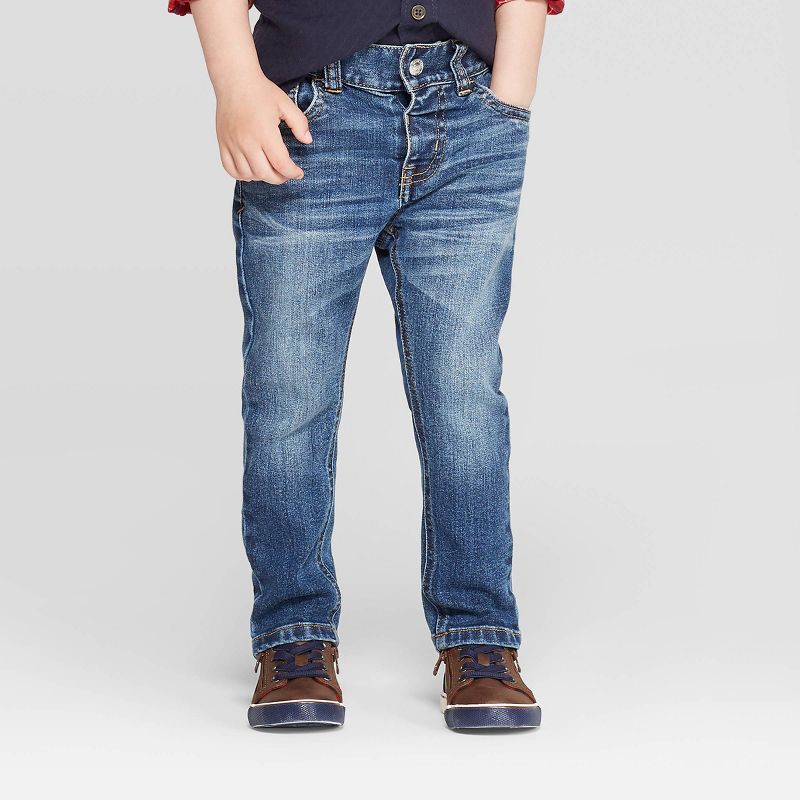Baby Boys' Pull-On Skinny Fit Jeans - Cat & Jack™ Vintage Medium Wash 18M