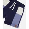 Deux par Deux Boy French Terry Color Block Short Blue, Navy and Cream - 4 of 4