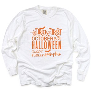 Simply Sage Market Halloween Sayings Garment Dyed Long Sleeve - 1 of 4