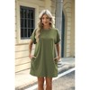 Coolmee Womens Summer Mini Dresses Crewneck Fashion Short Sleeve Short Dress Casual Beach Vacation Clothes Dresses - 4 of 4