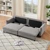 JOYRACER Convertible Sleeper Sofa in Corduroy with Hidden Storage, Sofa Bed with 2 Throw Pillows, Couch for Living Rooms & Diverse Scenes - 2 of 4