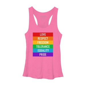 Adult Design By Humans Pride Rights Motto By PINHEAD66 Racerback Tank Top - 1 of 2