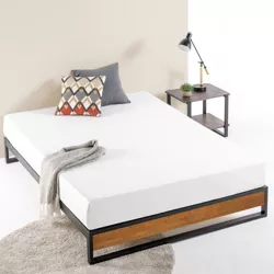 Full 10" Suzanne Platform Bed Frame without Headboard Black - Zinus