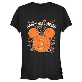 Women's Mickey & Friends Halloween Pumpkin Face Racerback Tank Top - Black  Heather - Large