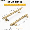attop 5 Inch Kitchen Cabinet Handles Solid Brass Cabinet Pulls Round Bar Handles Brushed Gold Dresser Drawer Pulls Hardware 4 Pack - 2 of 4