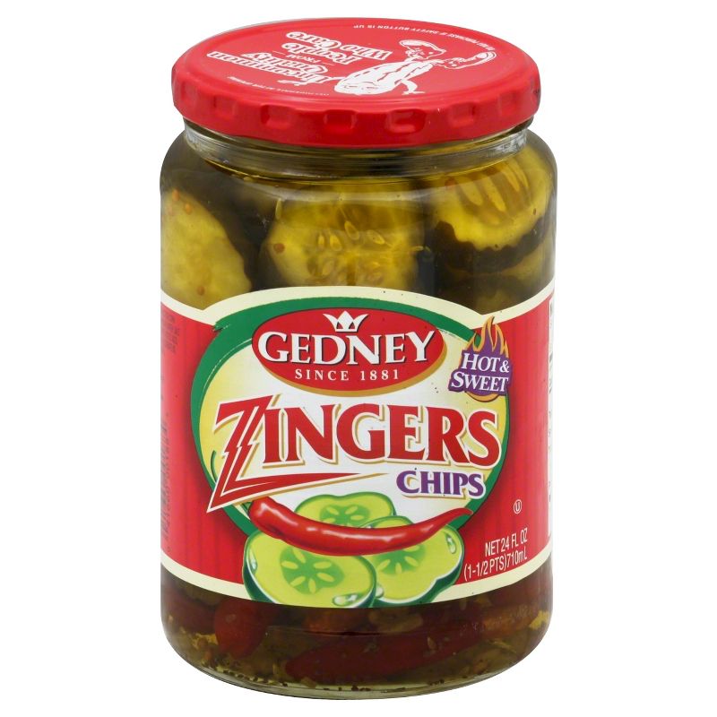 Gedney Pickles Hot & Sweet Zinger Chips - 24 fl oz, 1 of 2