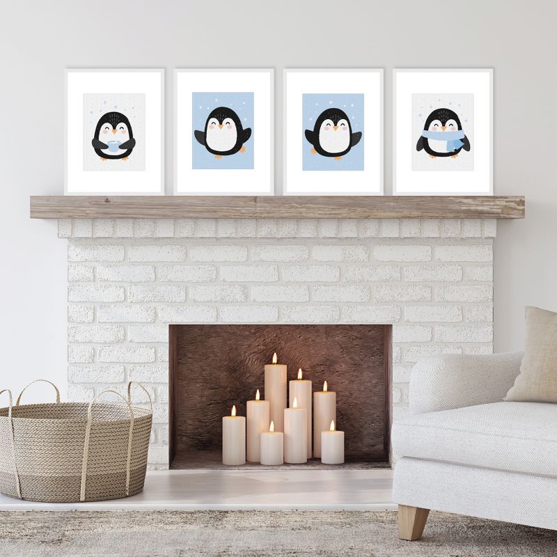 Big Dot of Happiness Winter Penguins - Unframed Holiday and Christmas Linen Paper Wall Art - Set of 4 - Artisms - 8 x 10 inches, 2 of 8