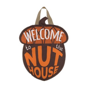 Briarwood Lane Everyday Door Hanger 18x12 Welcome To the Nuthouse Humor Burlap Door Hanger - 1 of 2