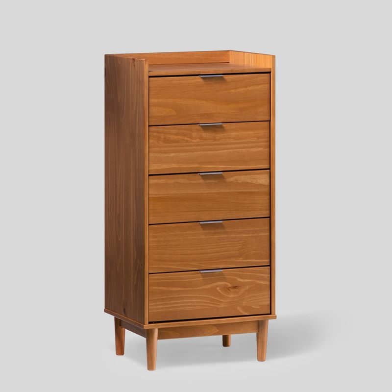 Mid-Century Modern Solid Wood 5 Drawer Chest of Drawers - Saracina Home, 4 of 18