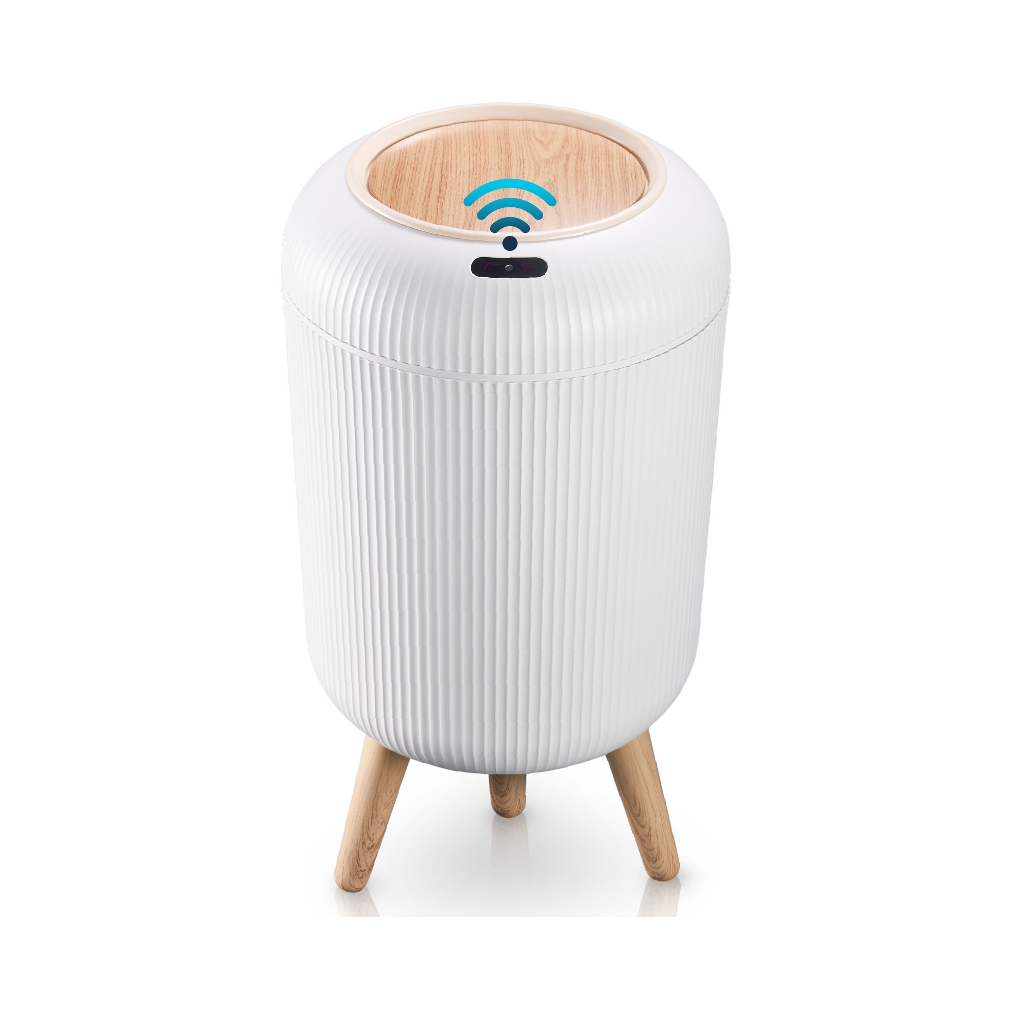 Liba Motion Sensor Trash Can, Touchless Automatic Waterproof Garbage Can for Kitchen, Bathroom, White