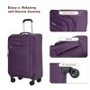 Vynxaria 3-Piece Purple Softshell Luggage Set 18" Spinner Suitcase Travel Bag Toiletry Pouch Lightweight Durable - 3 of 4