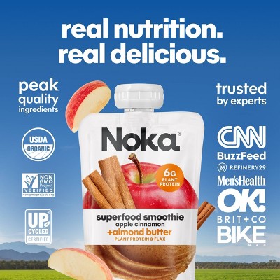 NOKA Apple Cinnamon Superfood Smoothie + Almond Butter - 16.9oz