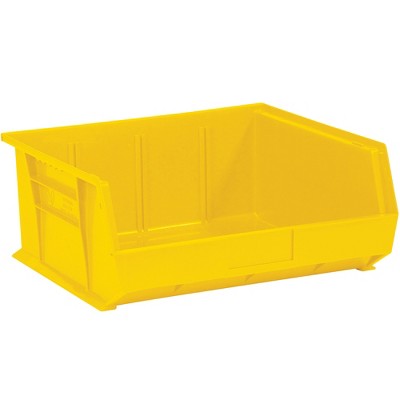 Box Partners Plastic Stack & Hang Bin Boxes 14 3/4" x 16 1/2" x 7" Yellow 6/Case BINP1516Y