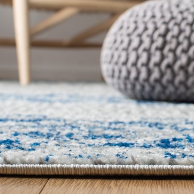 Chic Metro-Mod Silver/Navy Synthetic 8' x 10' Area Rug