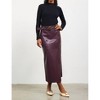 Women's Faux Leather Belted Skirt - SKIES ARE BLUE - 2 of 4