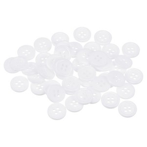 Unique Bargains Resin Craft Snap Round Flat 4-Hole Sewing Buttons 50 Pcs - 1 of 4