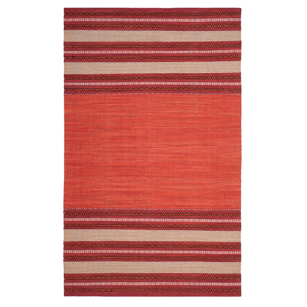 5'x8' Red/Ivory Stripe Woven Area Rug - Safavieh