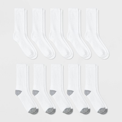 Photo 1 of Boys 10pk Crew Athletic Socks - Cat & Jack White M