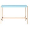 XIYUYEU Home Office Desk Modern Writing Desk with Sockets, Gold Metal Legs for Study - 2 of 4