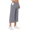 Women's Stretchy 7/10 Wide Leg Pants High Waist Casual Palazzo Trousers Comfortable Workout Lounge - 4 of 4