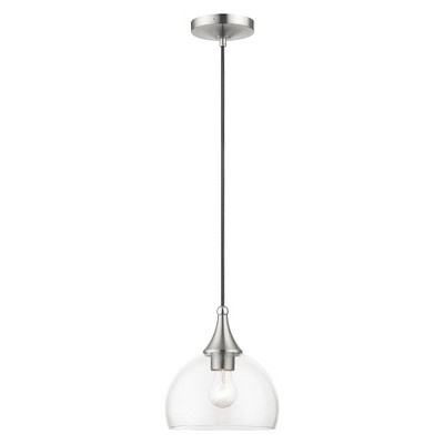 Livex Lighting Glendon 1 - Light Pendant in  Brushed Nickel/Polished Chrome
