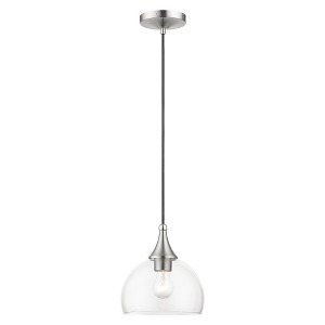 Livex Lighting Glendon 1 - Light Pendant in  Brushed Nickel/Polished Chrome - 1 of 4