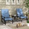 Dsvimoy Patio Accent Table Set 3 Piece Outdoor Gliders with Steel Frame for Patio, Blue, 38.25"*30.5"*25.75" - 2 of 4