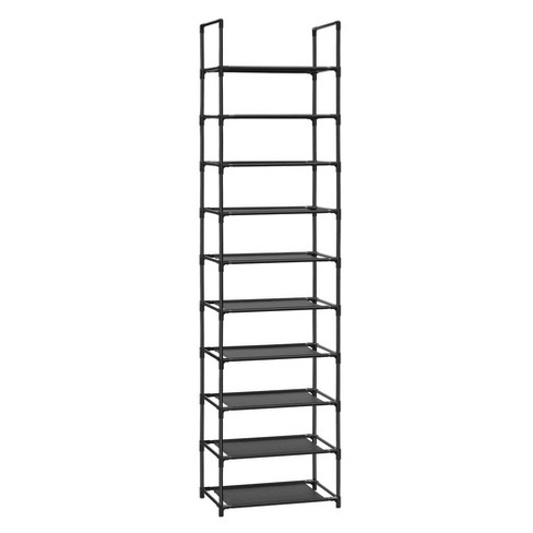 SONGMICS Shoe Rack 10 Tier Shoe Shelf Black