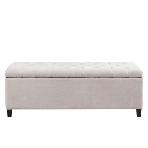 NicBex Olivia Tufted Top Storage Bench Beige - 1 of 4