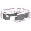 vidaXL Patio Sofa Set Black with Blue Cushions - Beige and Gray Without Table - 3 of 4