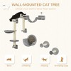 SKYONE Cat Wall Furniture Set: Hammock, Perches, Ladder, Scratching Post - Plush Multi-Level - 4 of 4