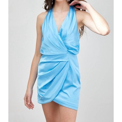 Women's V-neck Wrap Mini Dress - DO+BE