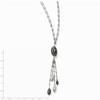 Black Bow Jewelry Two Tone Double Strand Beaded Tassel Necklace in Sterling Silver, Adj - 2 of 4