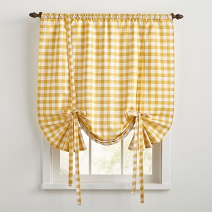 BrylaneHome Buffalo Check Tie-Up Window Shade - 1 of 4