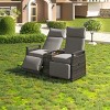 Patio Recliner Chair,Adjustable Backrest Patio Reclining Lounge Chairs With Built-In Storage Table,Recliner Chair Patio Furniture-Cuddlewood - 2 of 4